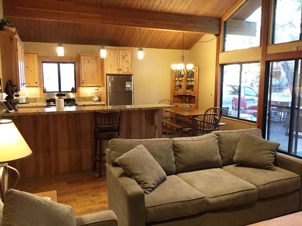 Open living room and kitchen designed for easy gathering.