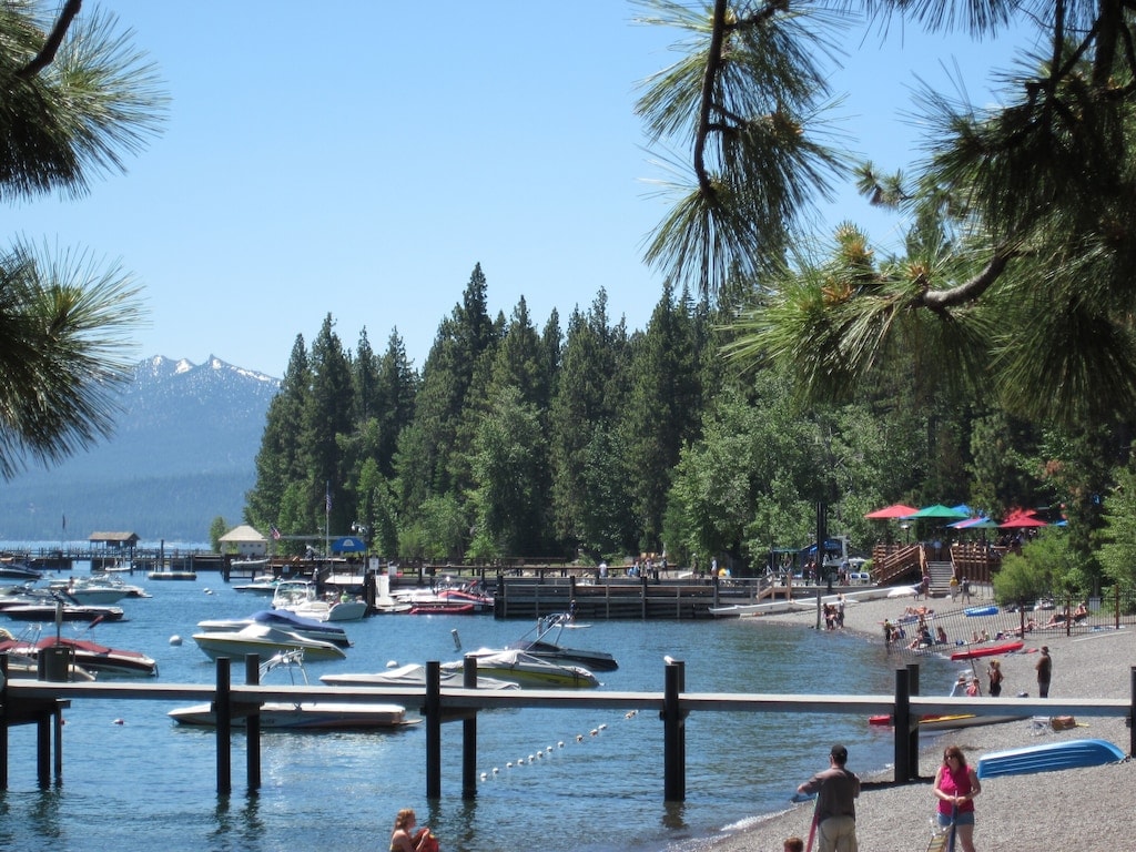 Private Tahoe Park beach and pier access on Lake Tahoe.