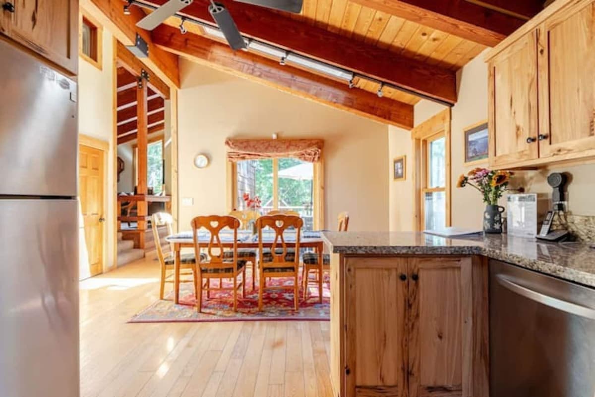 Kitchen opening to the dining area.